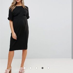 ASOS Maternity Smart Woven midi dress With V Back